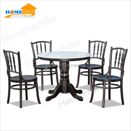 Traditional Coffee Shop Restaurant Rounded Dining Table With Mable Top 1+4 Traditional Coffee Shop Restaurant Rounded Dining Table With Mable Top 1+4